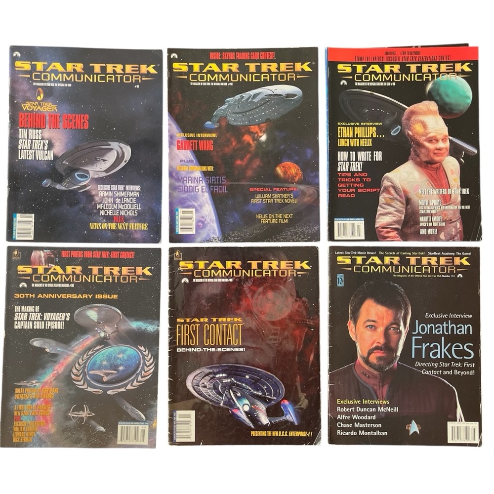 Star Trek Communicator Magazine 6 Issues Official Fan Club Vtg 1995 1996 1997